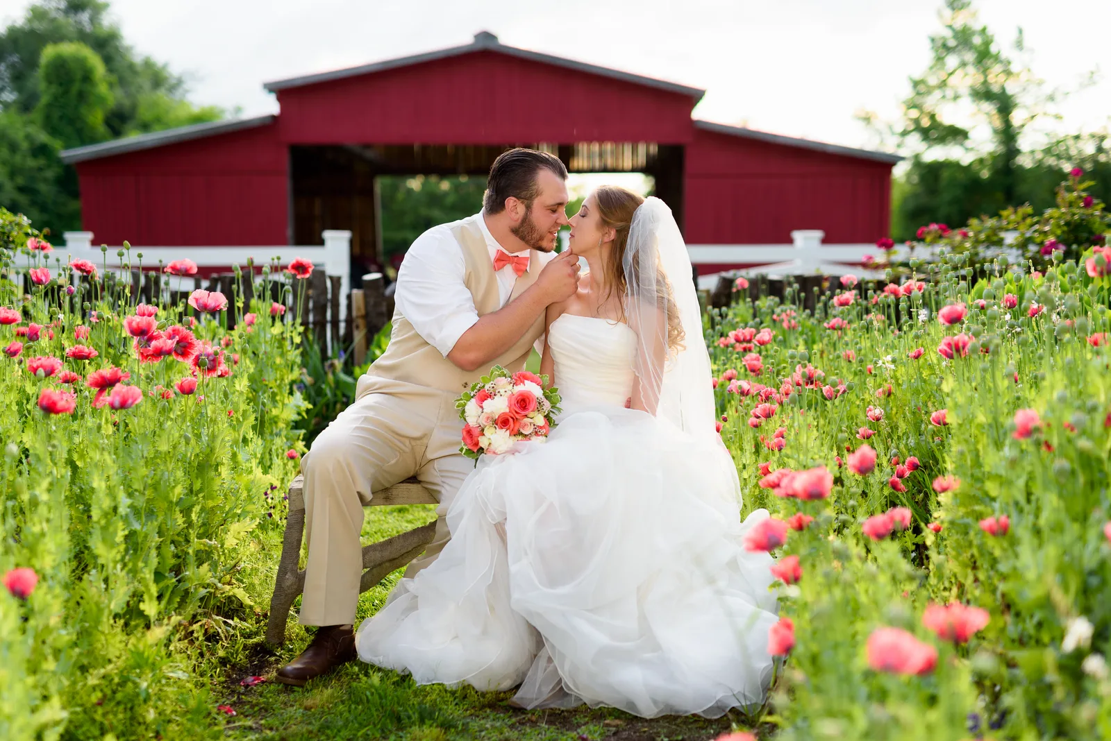 About to kiss in the garden - Wildberry Farm