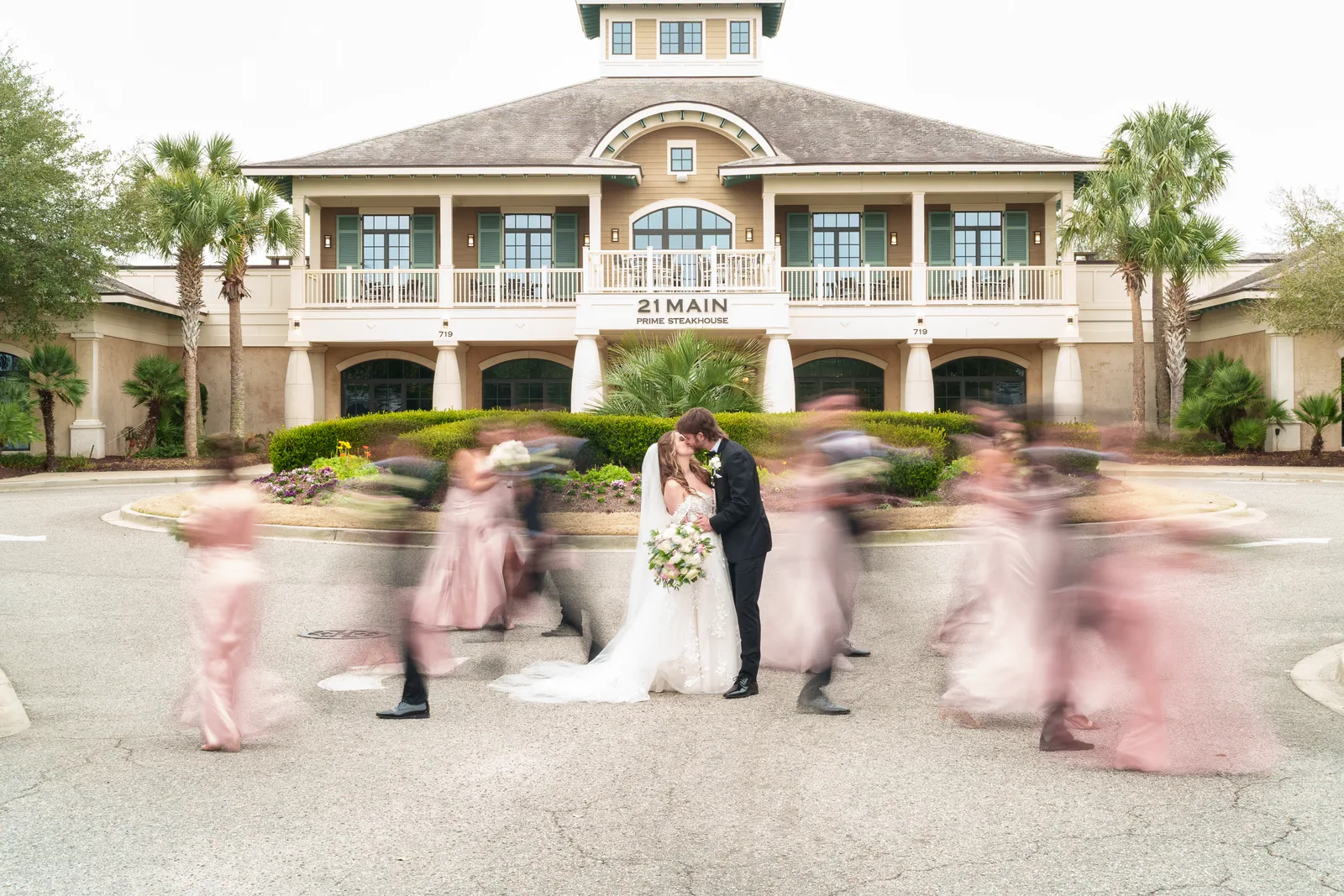Wedding party running past the bride and groom - 21 Main Events - North Myrtle Beach