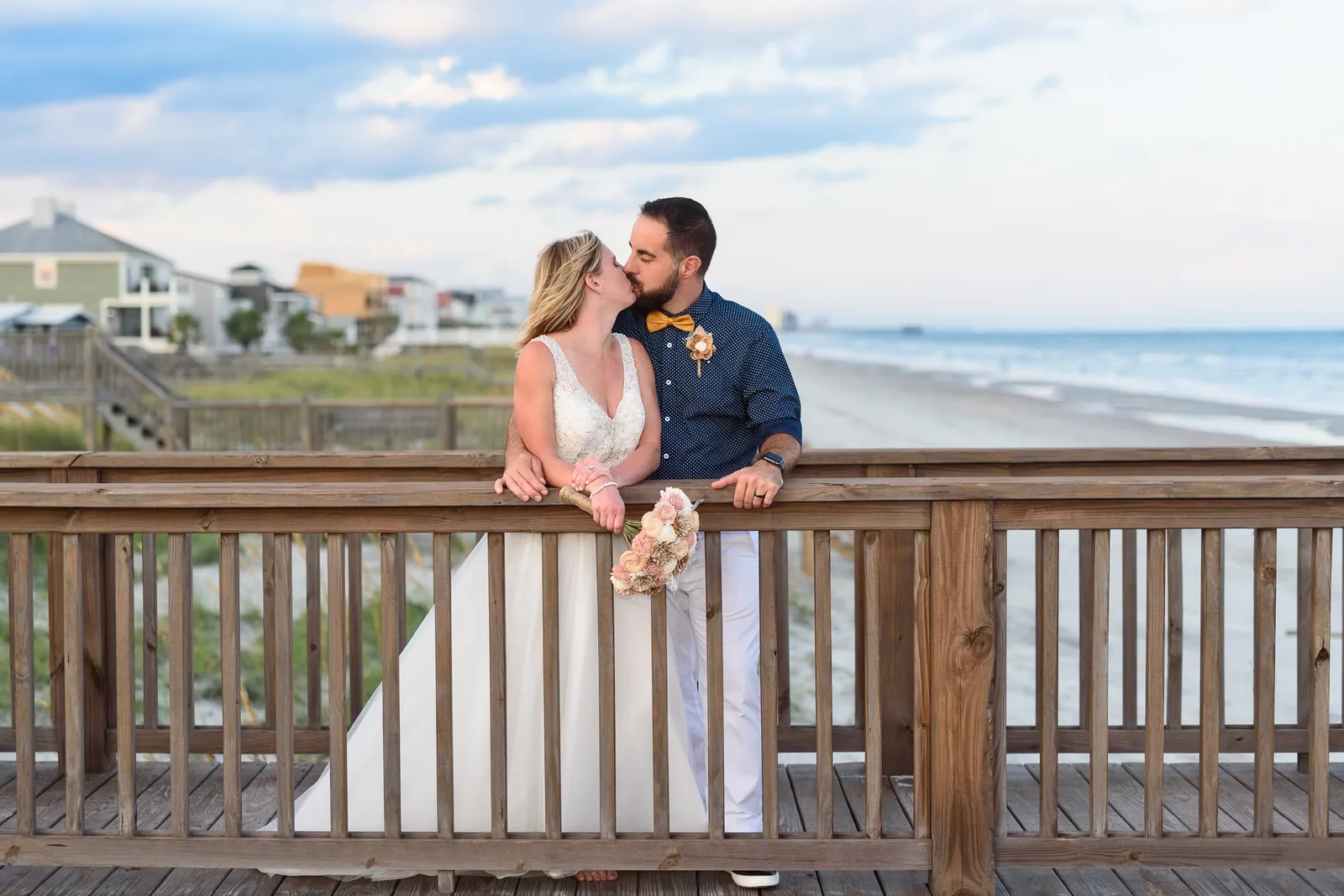 Perfect weather for today's small beach house wedding in Garden City -