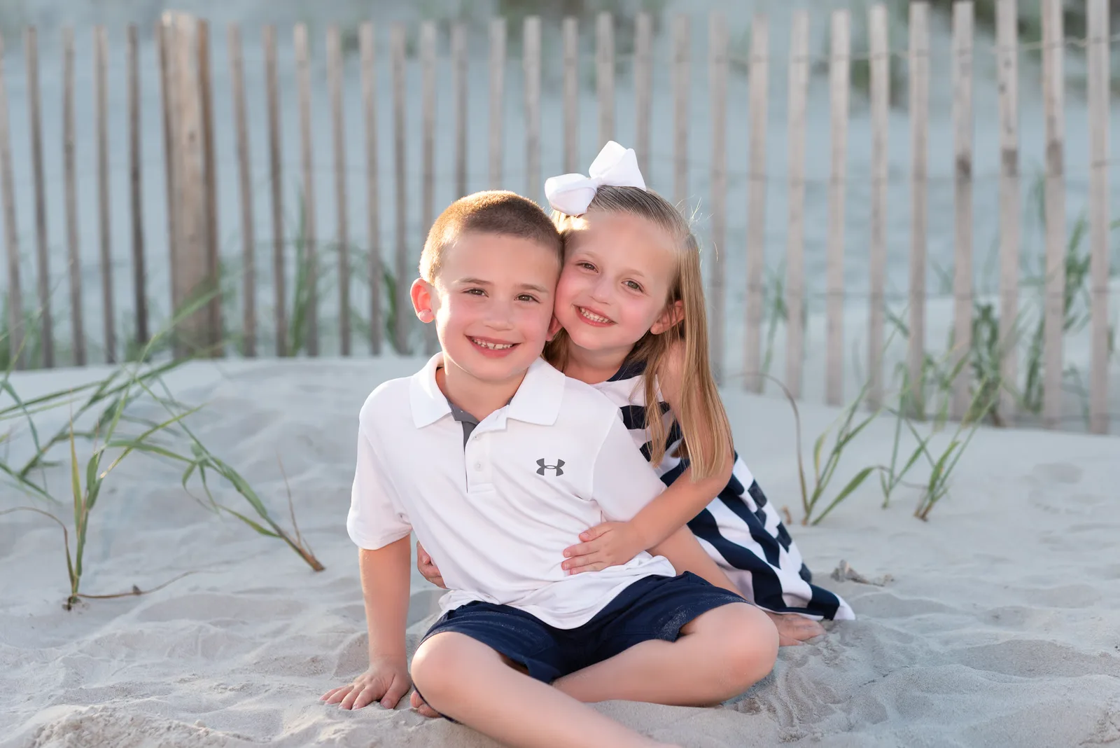 Giving brother a big hug by the dunes - Myrtle Beach