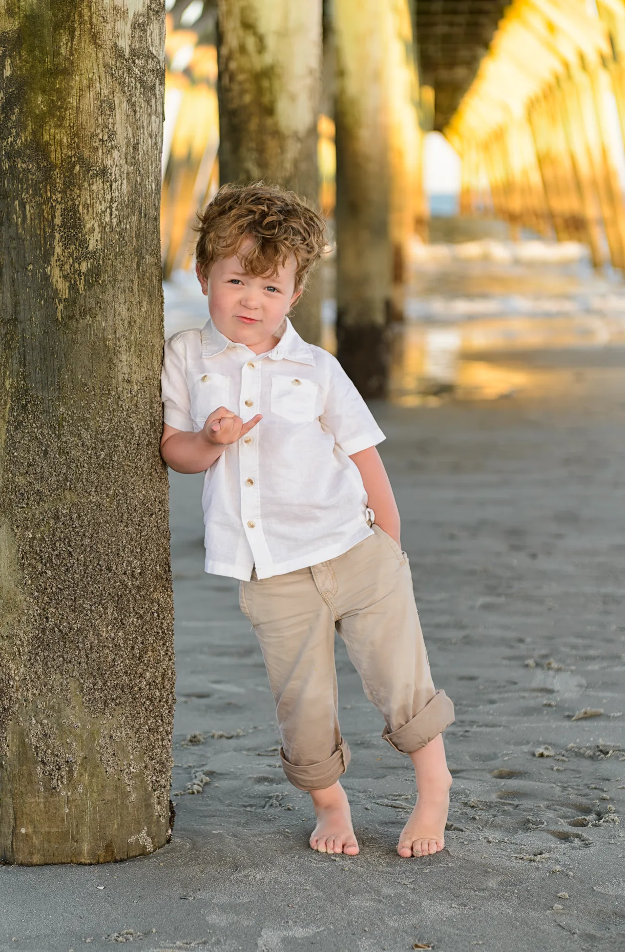 Getting some attitude from a little guy under the pier - Myrtle Beach State Park