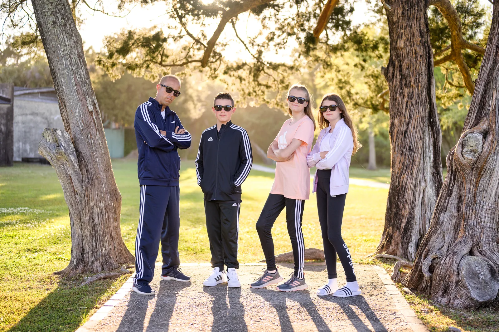 DJ Broadway Jake and his family having some fun in their Adidas gear - Huntington Beach State Park