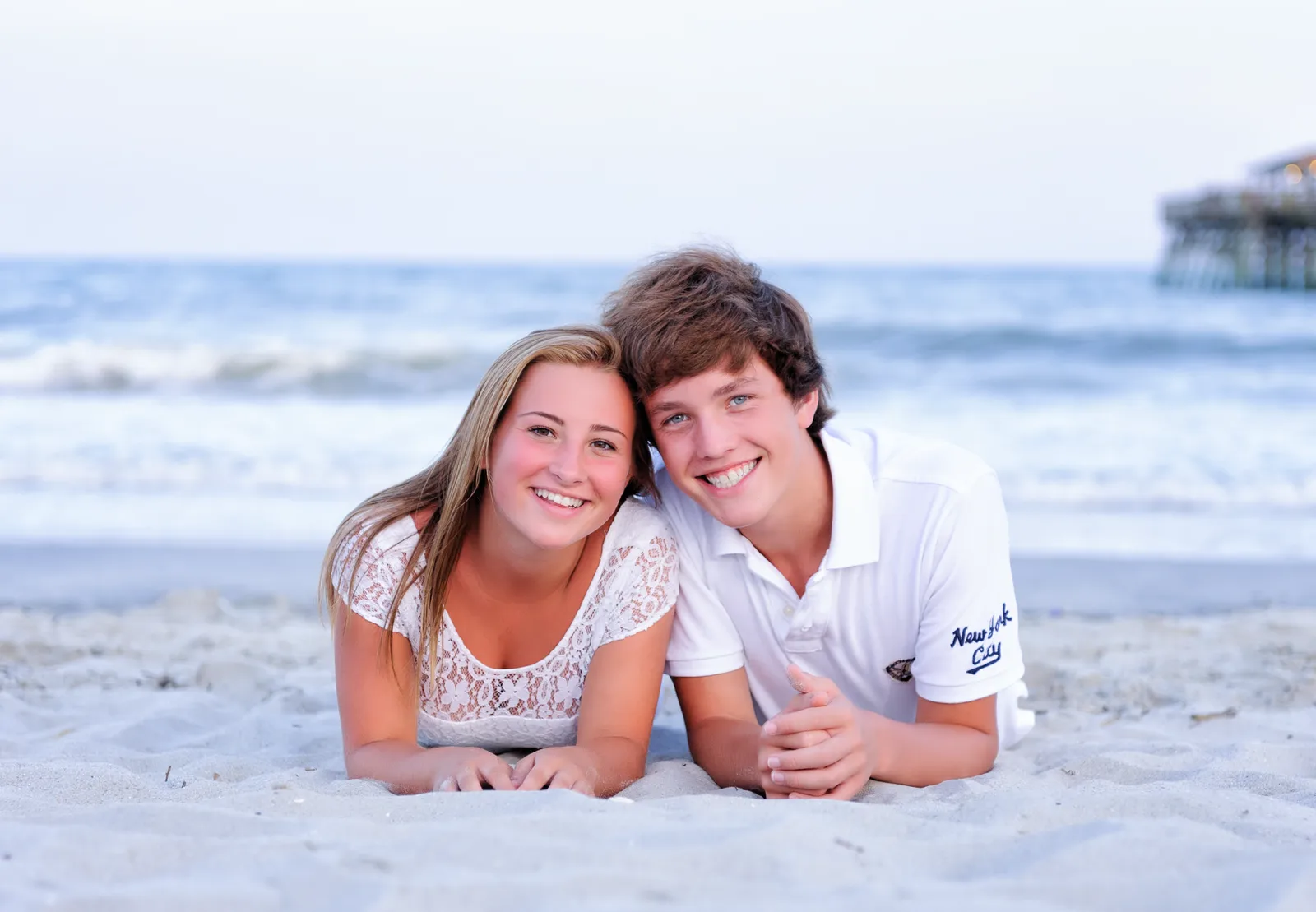 Cousins laying in the sand - Myrtle Beach State Park