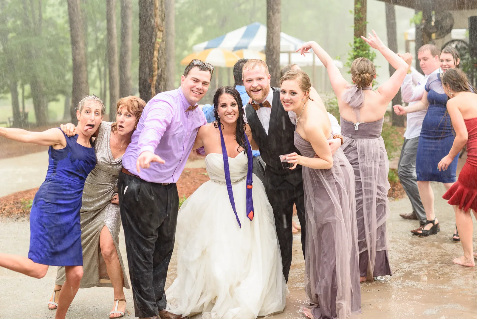 Why let a little downpour stop the fun - La Belle Amie Vineyard