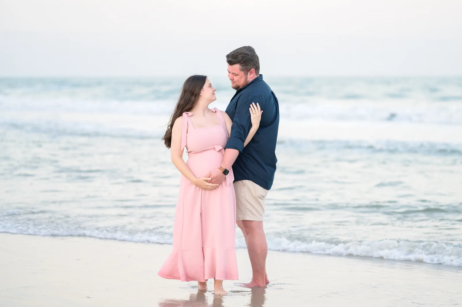 Maternity portrait by the ocean - Huntington Beach State Park