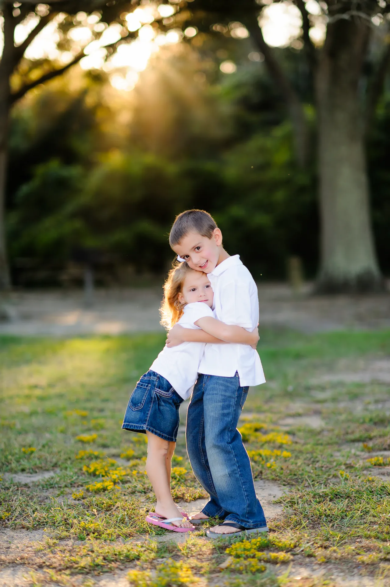 Getting a big hug from little sister - Myrtle Beach State Park