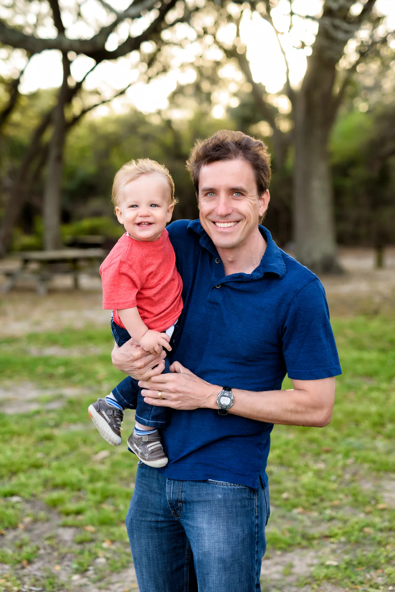 Getting a good smile with dad - Myrtle Beach State Park