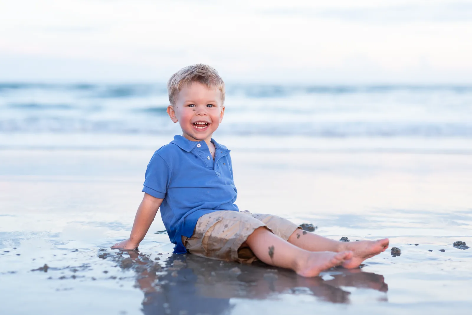 Sometimes getting a good smile takes getting a little messy - Huntington Beach State Park