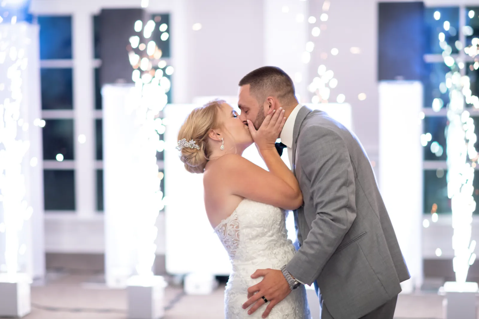 Sparks fly in the background of the first dance - 21 Main Events - North Myrtle Beach