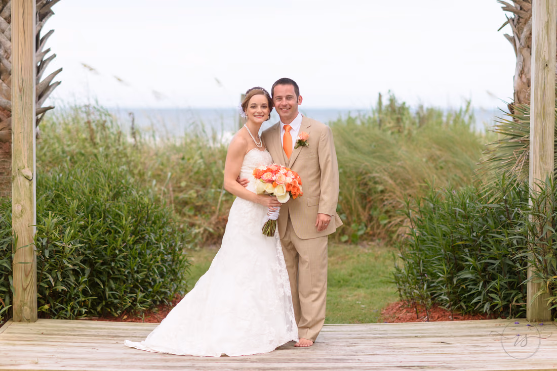 Couple portrait after ceremony - Hilton Myrtle Beach Resort at Kingston Resorts