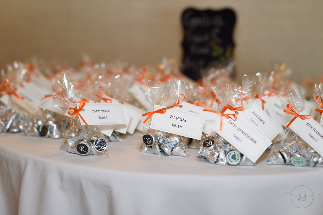 Table seating cards with Hershey Kisses - Hilton Myrtle Beach Resort at Kingston Resorts