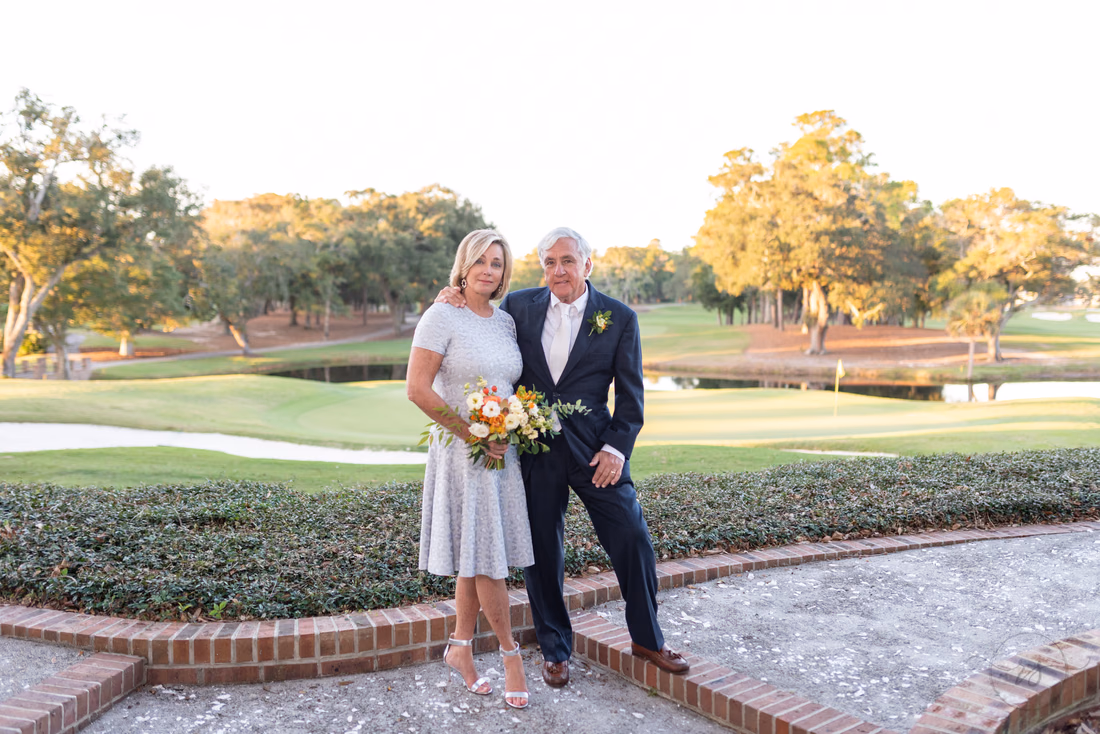Picture with bride and groom over the fairway - Dunes Golf and Beach Club - Myrtle Beach