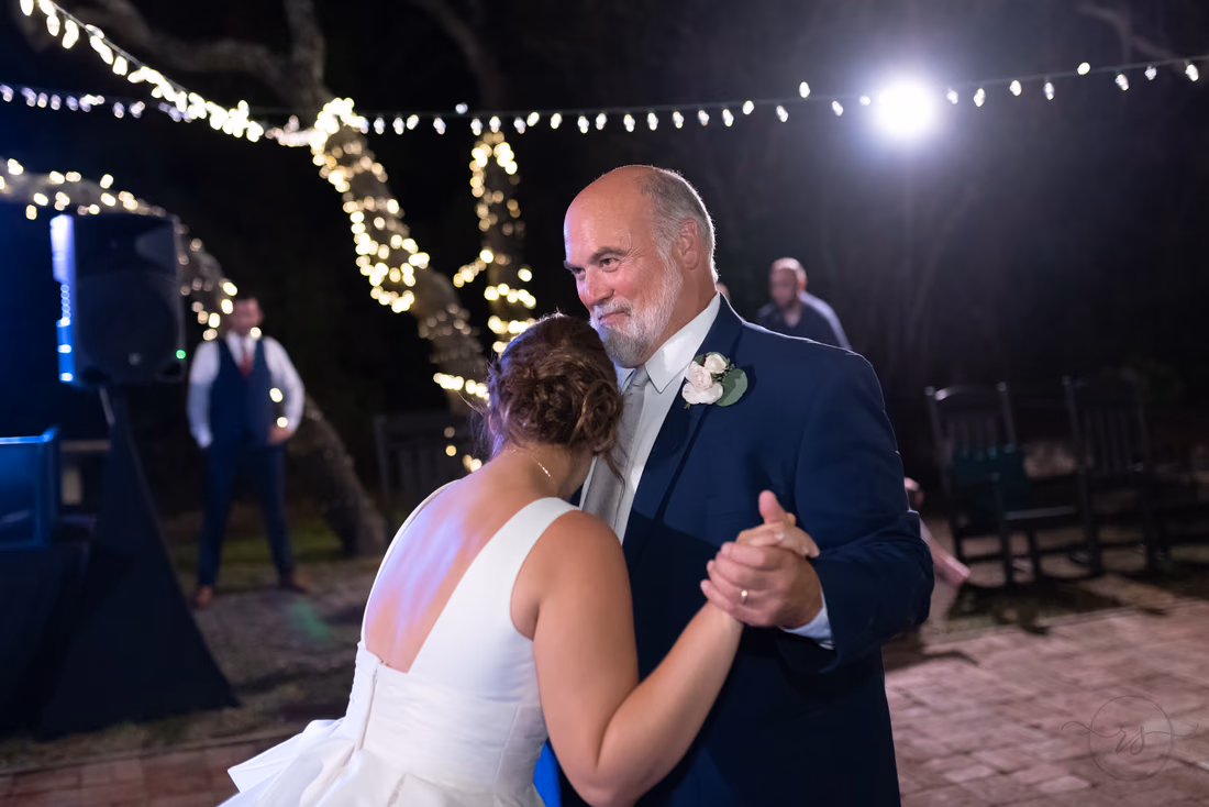 Bride dancing with father - Pelican Inn - Pawleys Island