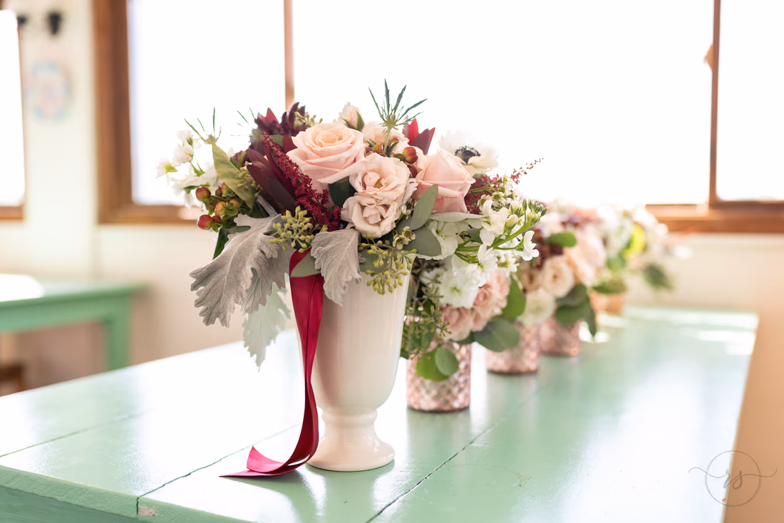 Closeup of bride's bouquet - Pelican Inn - Pawleys Island
