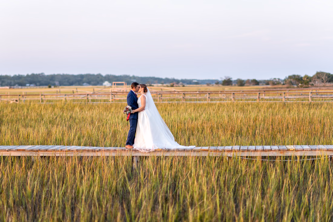 Kiss on the marsh boardwalk - Pelican Inn - Pawleys Island