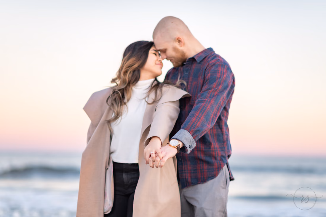 Engagement ring in focus - Huntington Beach State Park