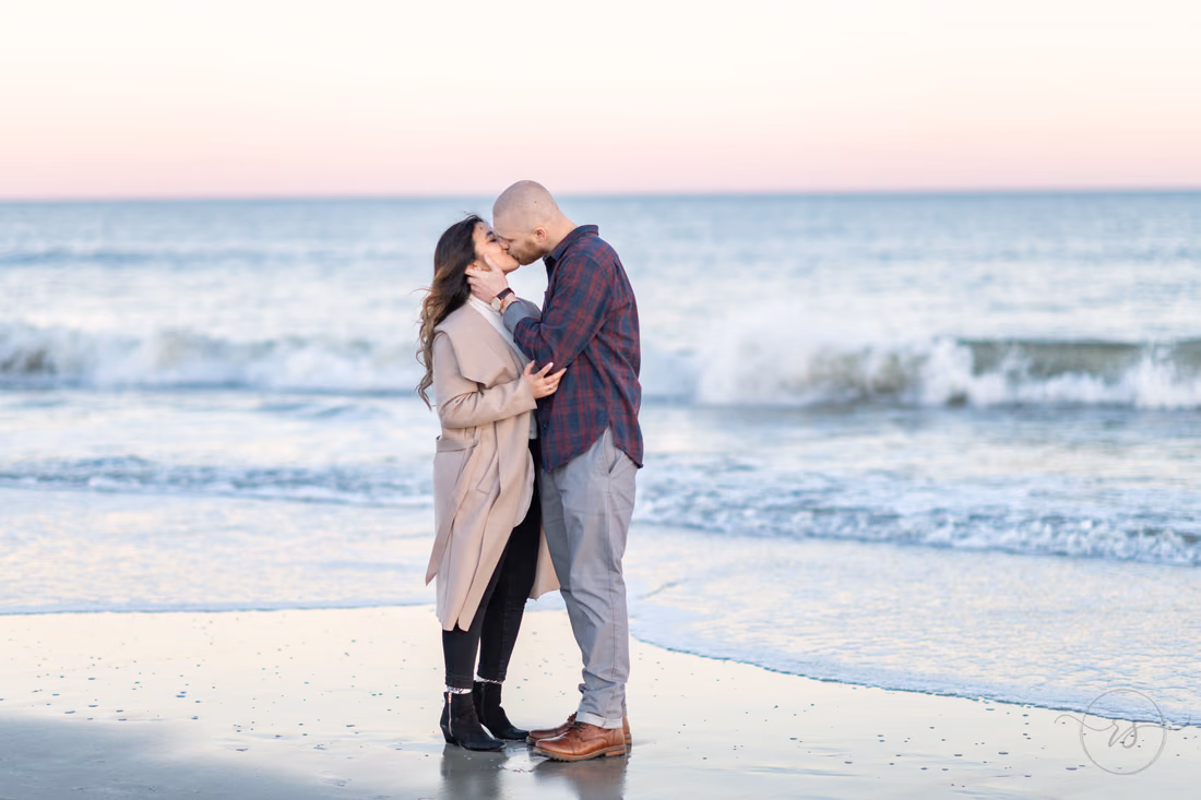 Pulling girlfriend in for a kiss - Huntington Beach State Park