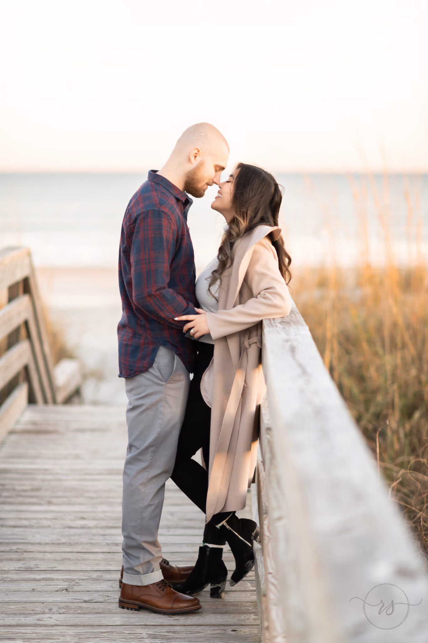 Romance on the walkway over the dunes - Huntington Beach State Park