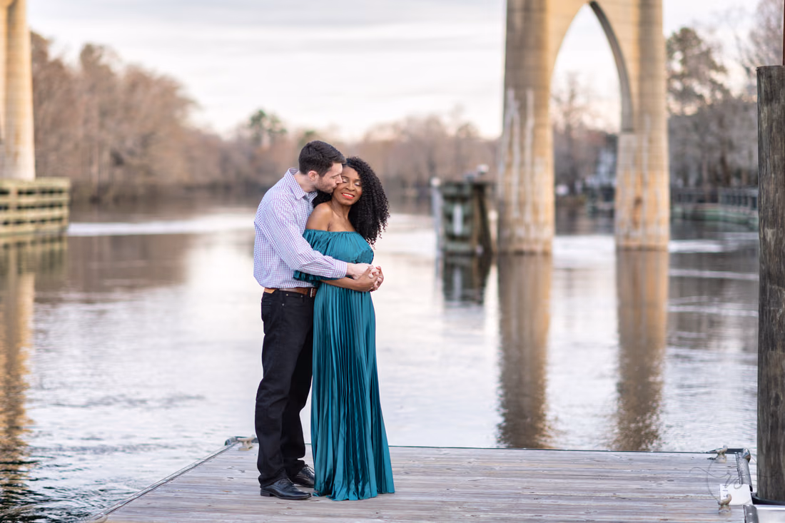 Kiss on the cheek on the Waccamaw River - Conway Riverwalk