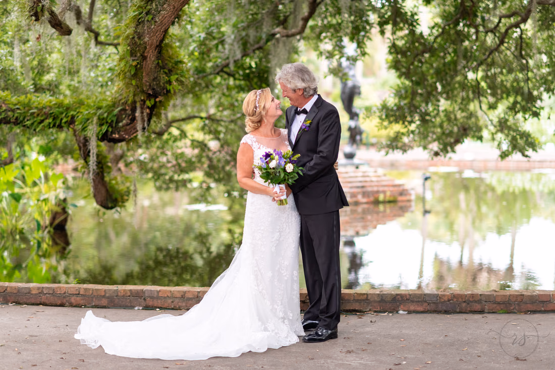Smiles in front of the garden pool - Diana of the Chase Pool - Brookgreen Gardens
