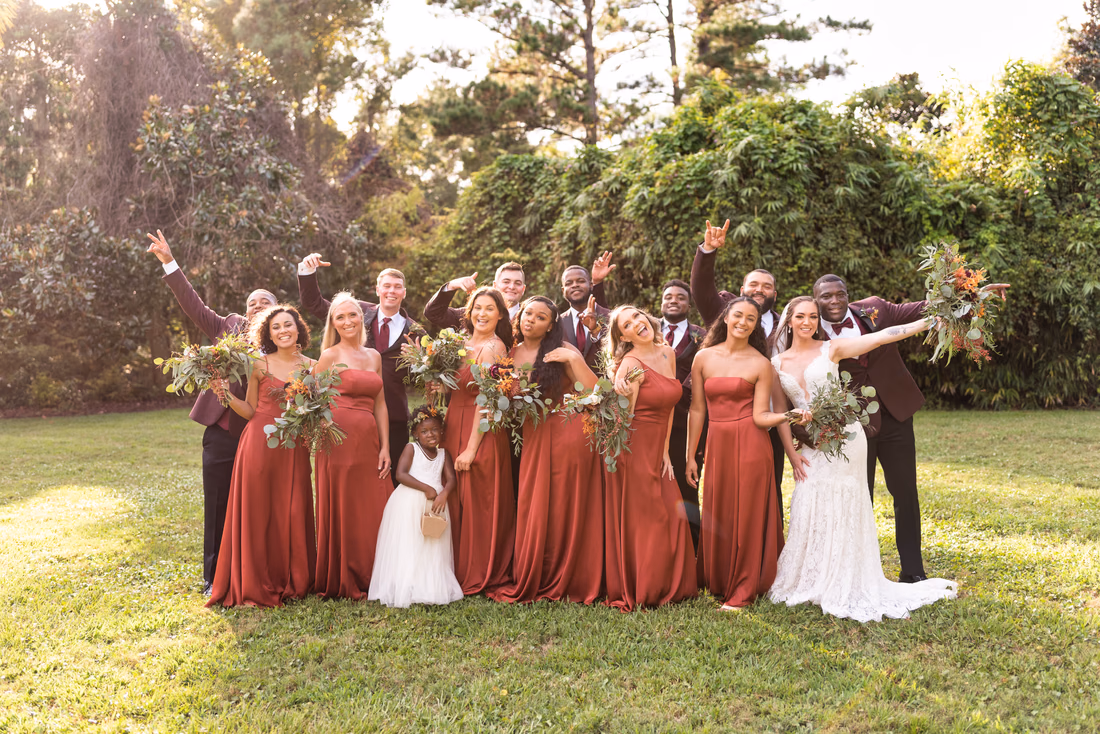Bridal party pictures by the Carriage House - Magnolia Plantation - Charleston, SC