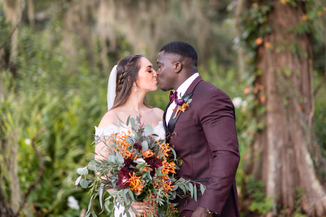 Closeup portrait in front of the garden foliage - Magnolia Plantation - Charleston, SC