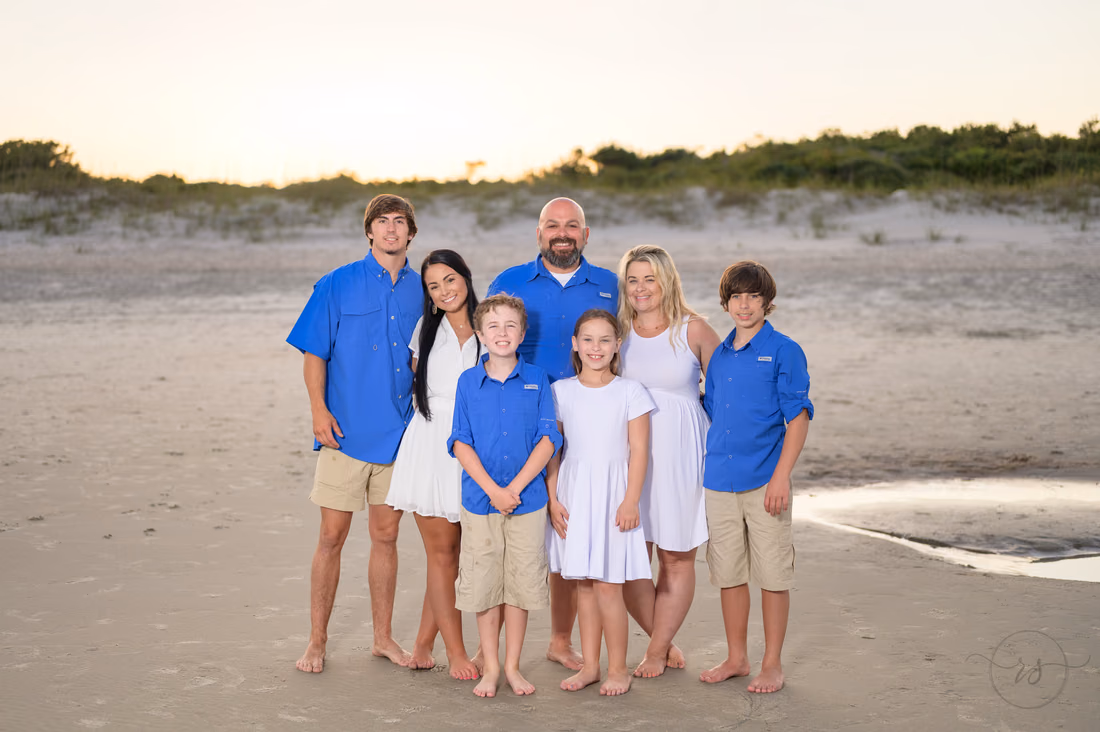 Family in the sunset - Huntington Beach State Park