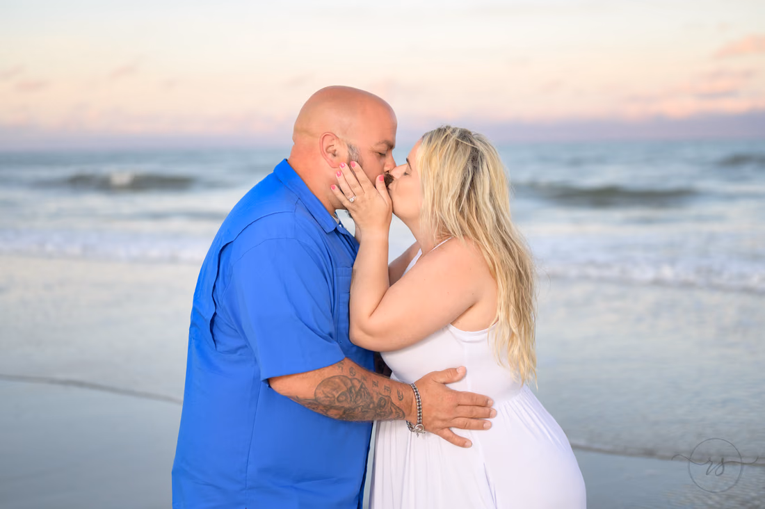Kiss showing off the ring - Huntington Beach State Park