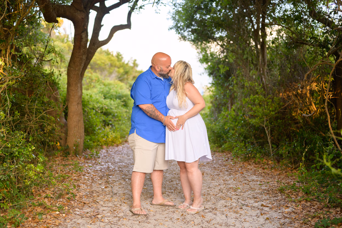 Making a heart on the belly - Huntington Beach State Park