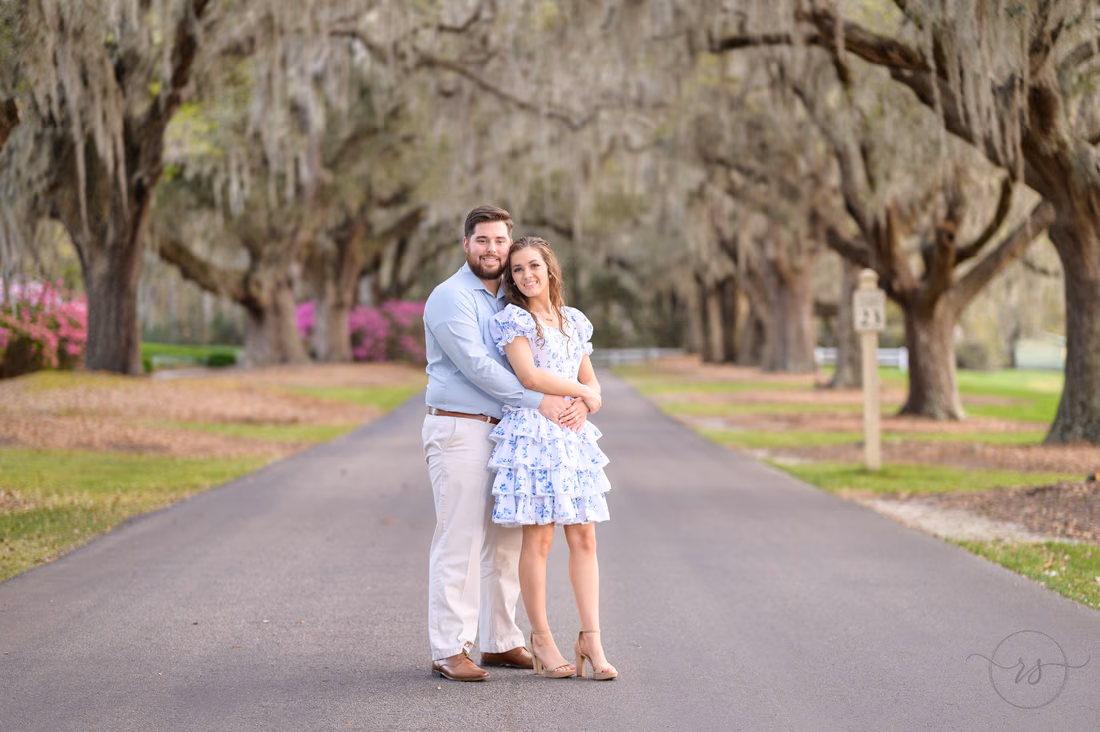 Cute couple under the mossy oaks - Caledonia Golf and Fish Club