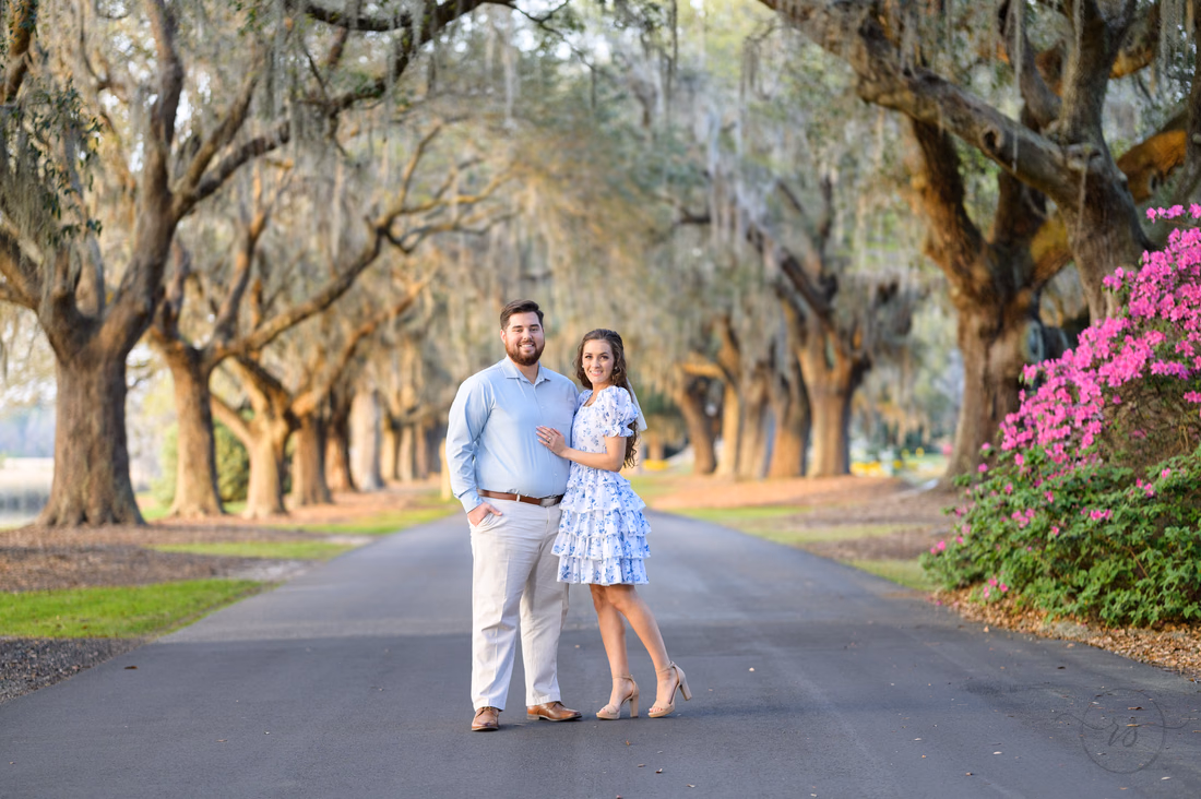 Embracing on the oak covered roadway - Caledonia Golf and Fish Club