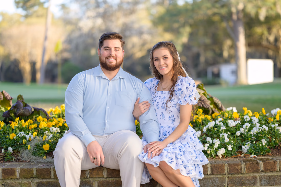Sitting on the bricks by the flowers - Caledonia Golf and Fish Club