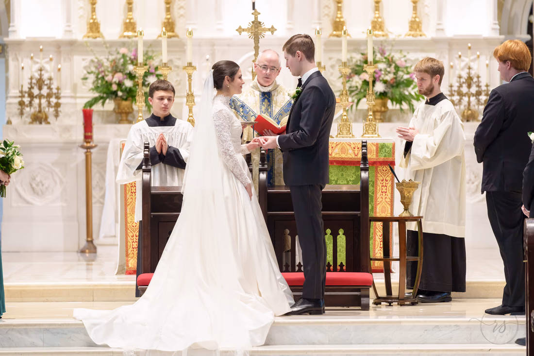 Exchanging of rings - Cathedral of Saint John Charleston