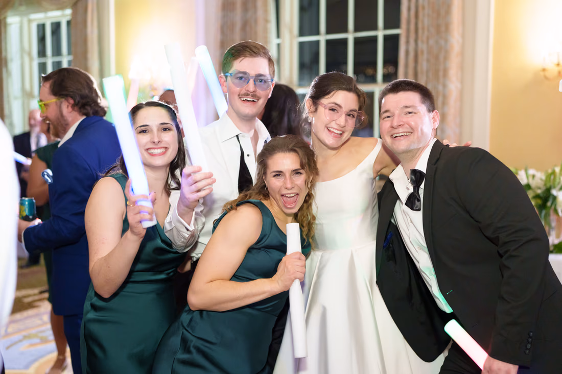 Bride and friends crowding in for a fun photo - Francis Marion Charleston