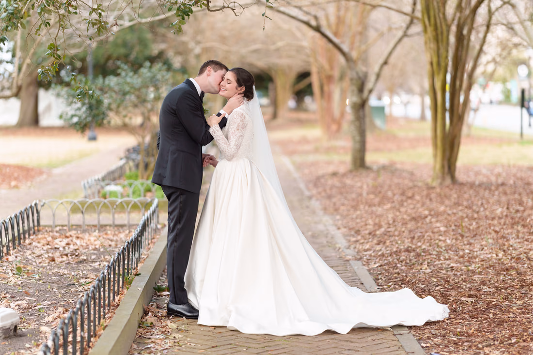 Kiss on the cheek - Marion Square Charleston