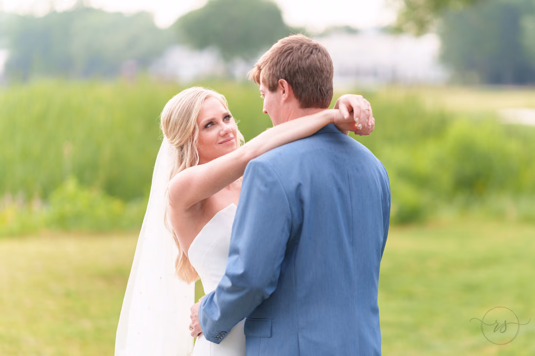 Bride looking into groom's eyes - Pawleys Plantation