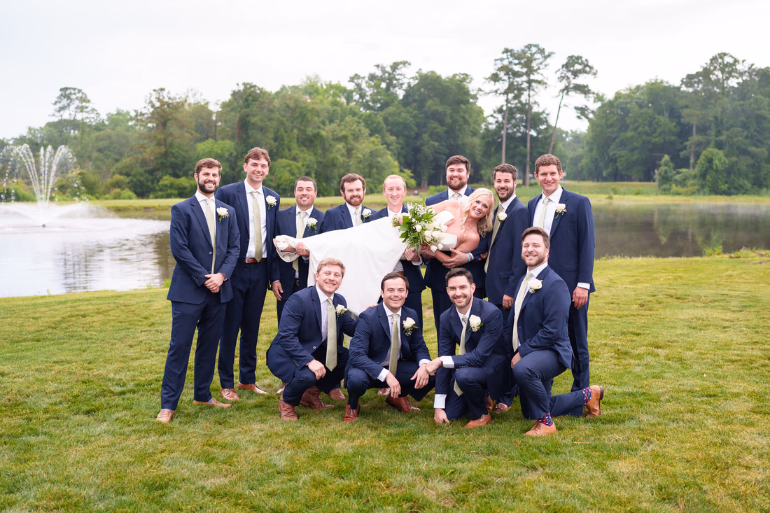 Groomsmen picking up the bride - Pawleys Plantation