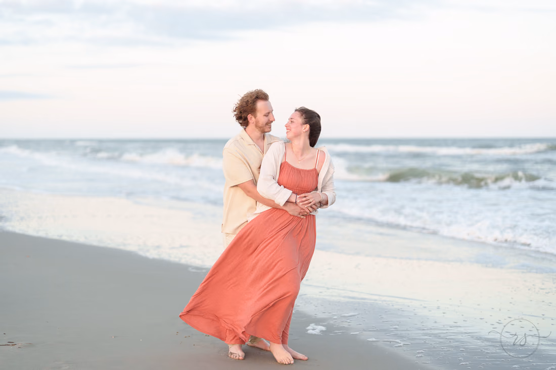 Surprise proposal with a DIY picnic setup on the beach - Huntington Beach State Park