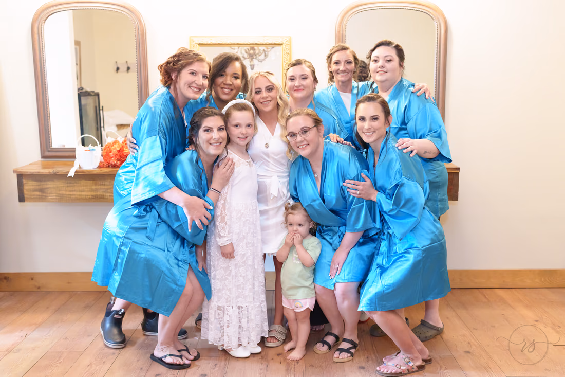 Bridesmaids before the ceremony - Wildhorse at Parker Farms
