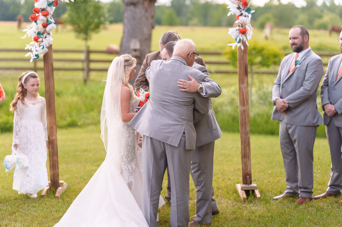 Father giving away the bride - Wildhorse at Parker Farms