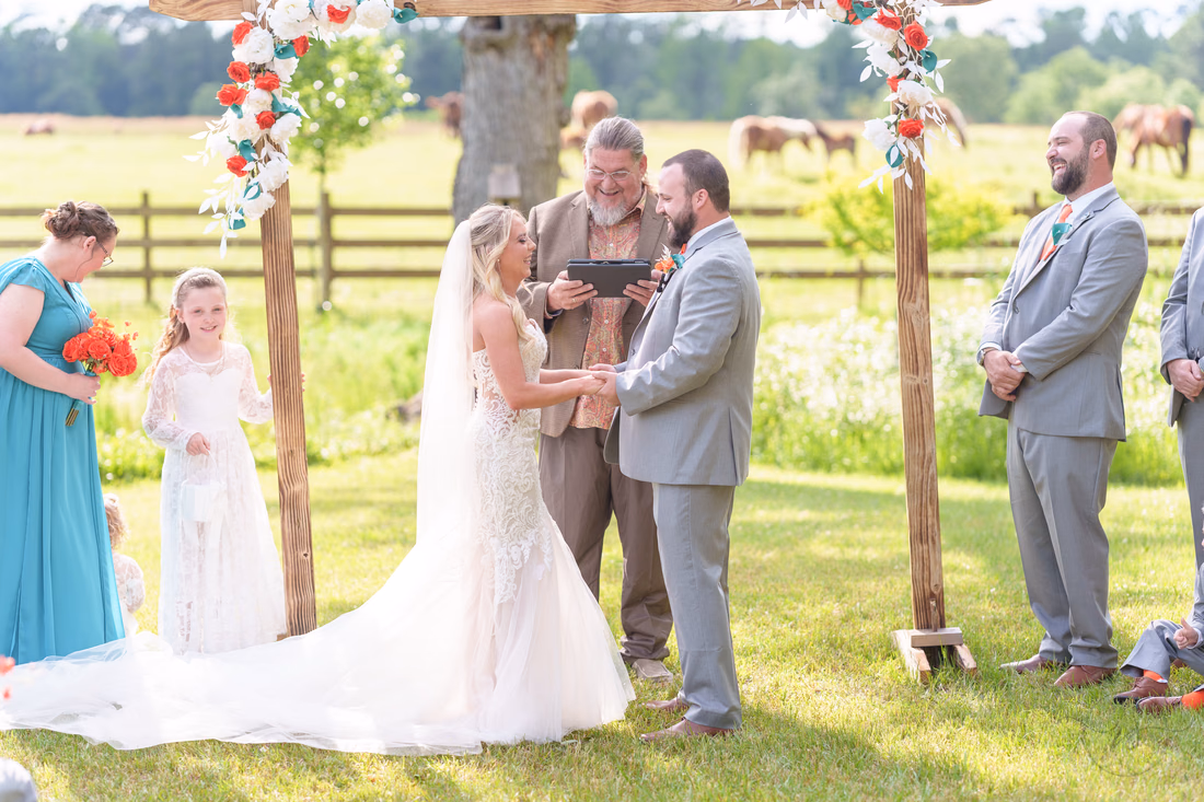 Laughs during the ceremony - Wildhorse at Parker Farms
