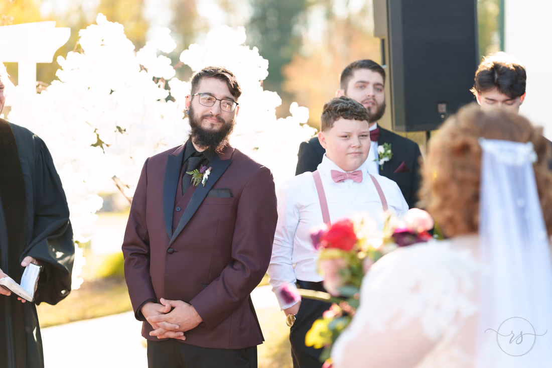 Groom looking at the bride - The Cypress Inn - Conway, SC