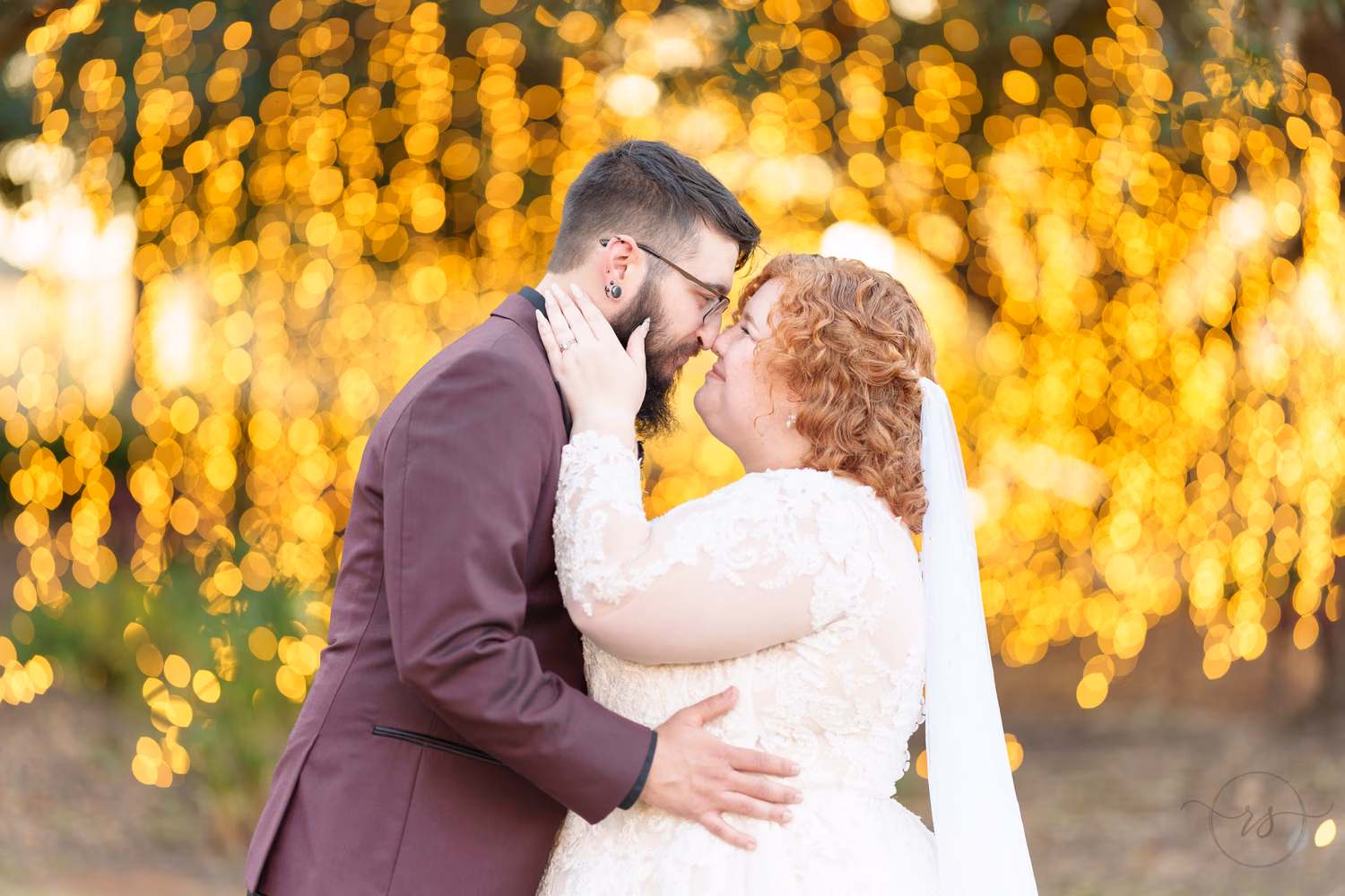 Touching noses in front of the lights - The Cypress Inn - Conway, SC