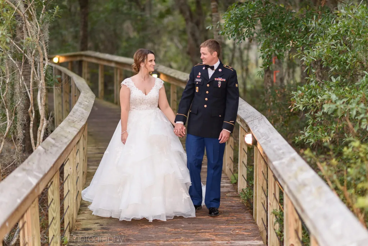 Couple walking down the forest path - Reserve Harbor Yacht Club