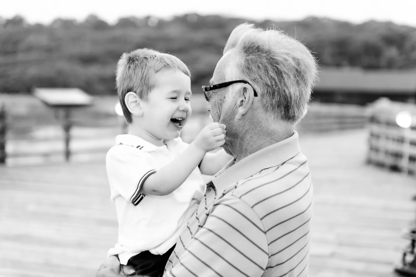 Having fun with Granddad's cheeks - Myrtle Beach State Park Pier