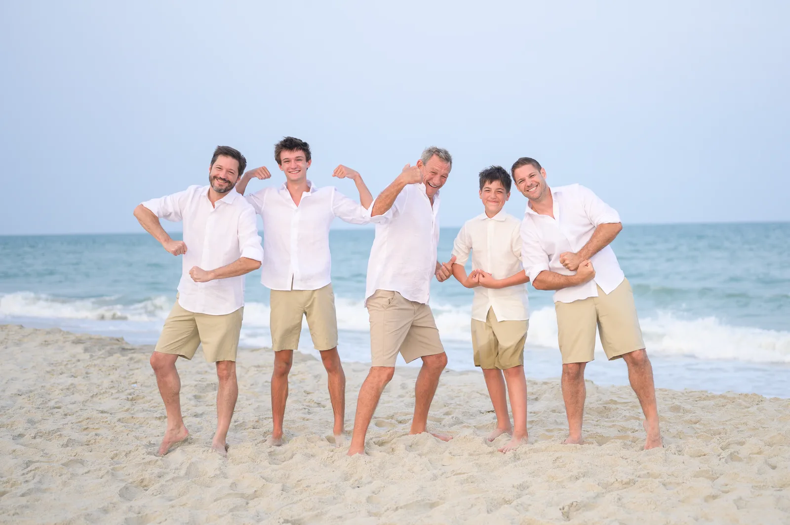 The guys showing off their muscles - Huntington Beach State Park