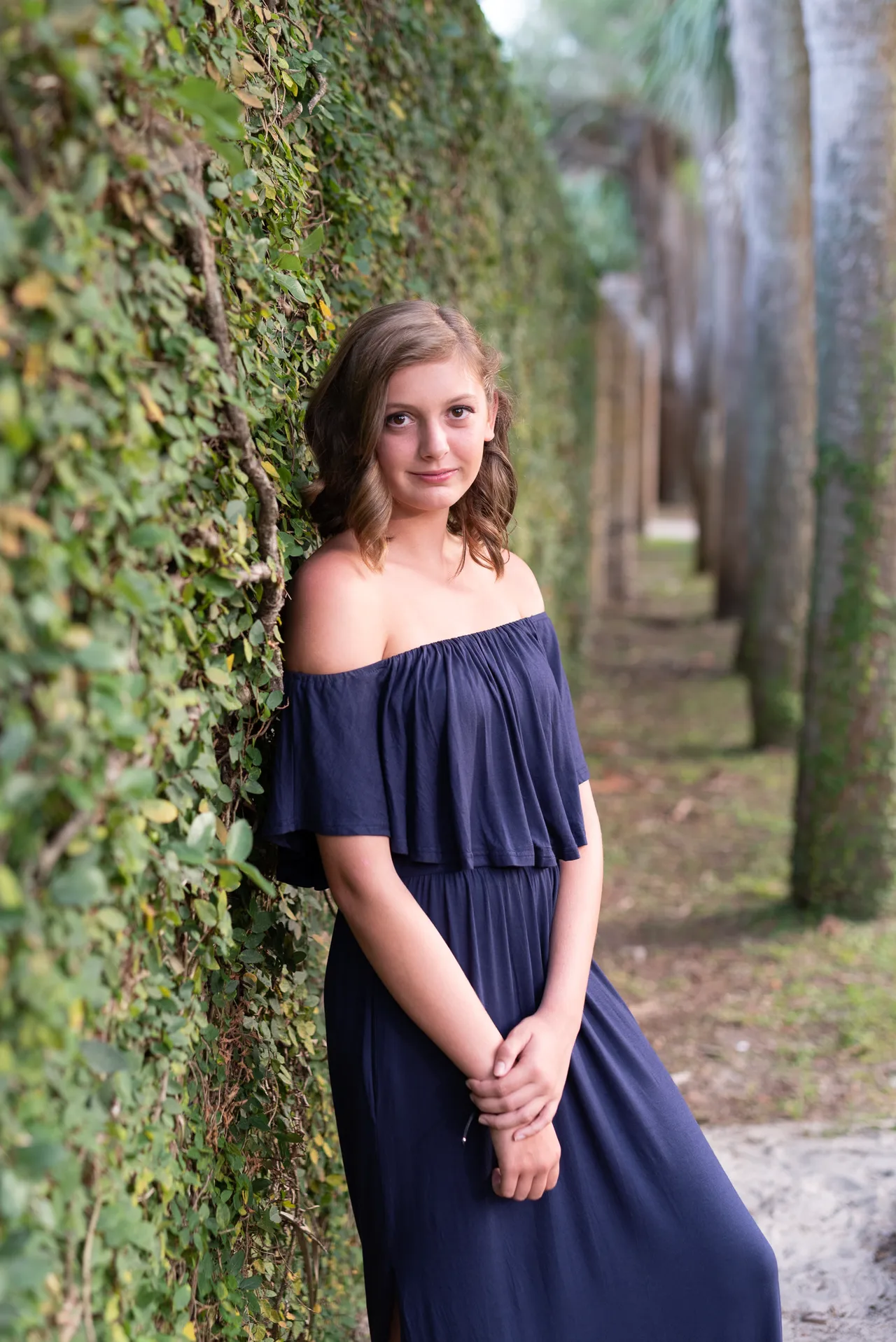 Portraits by the ivy covered wall of the Atalaya Castle - Huntington Beach State Park