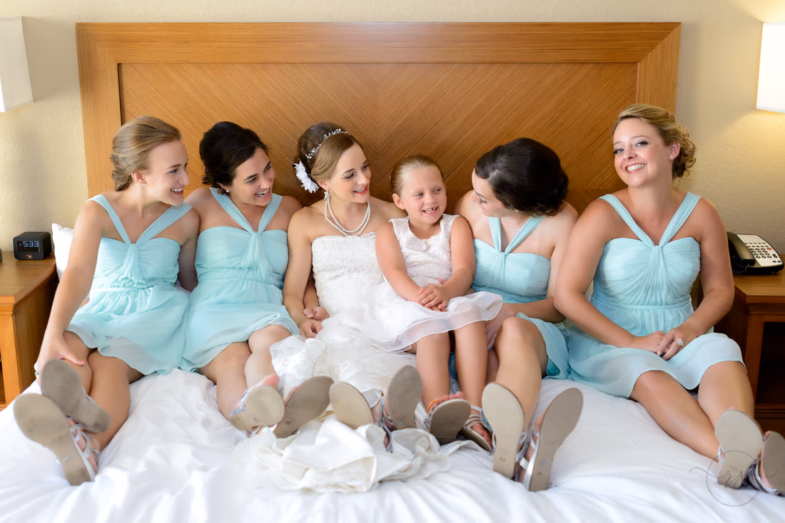 Girls hanging out before the wedding - Hilton Myrtle Beach Resort at Kingston Resorts
