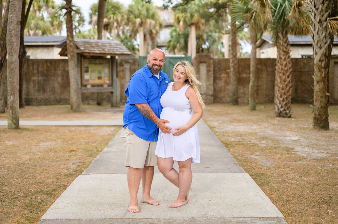 Portrait touching the belly - Huntington Beach State Park