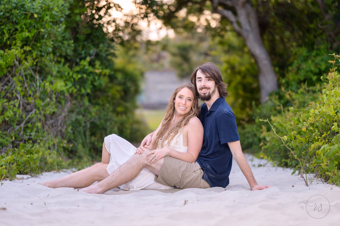 Finding some shelter from the wind on the path behind the Atalaya Castle - Huntington Beach State Park